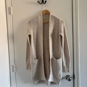 Hollister Women’s Size XS Open Front Knit Cardigan Beige Neutral Sweater
